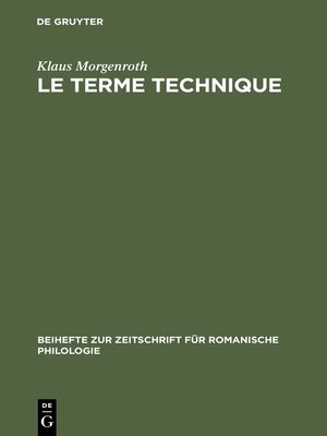 cover image of Le terme technique
